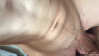 Femboy straddled a big cock and finished himself with big sperm - 6 image