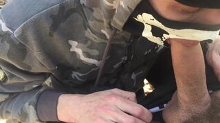 In the forest, she sucks the owners big cock - 7 image