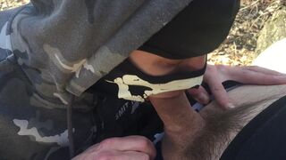 In the forest, she sucks the owners big cock - 9 image