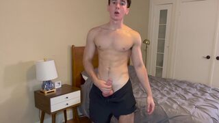 Sweaty College Frat Boy Jerks Big Cock and Talks Dirty - 2 image