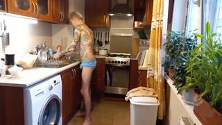 Good morning.  Two bowls and a large sausage.