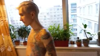 Good morning.  Two bowls and a large sausage.