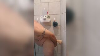 Fucking large dildo ass to mouth in the shower - 6 image