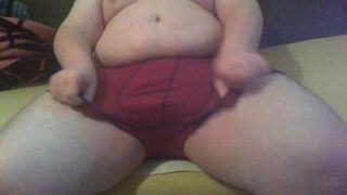 Chubby boy jerk off with a deo roller in his ass - 3 image