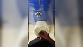 Jerking Off My Big Uncut Cock In Different Public Bathrooms Until I Cum - 14 image