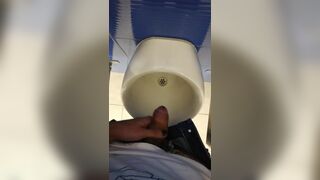 Jerking Off My Big Uncut Cock In Different Public Bathrooms Until I Cum - 2 image