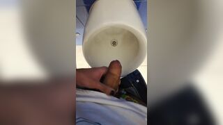 Jerking Off My Big Uncut Cock In Different Public Bathrooms Until I Cum - 3 image