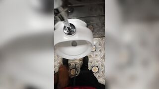 Jerking Off My Big Uncut Cock In Different Public Bathrooms Until I Cum - 5 image