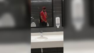 Jerking Off My Big Uncut Cock In Different Public Bathrooms Until I Cum - 7 image