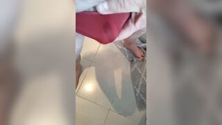 Me in wifes panties inserting my cock in the gusset - 15 image