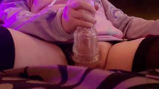 Cute Twink Fucks Clear Fleshlight - 2 image