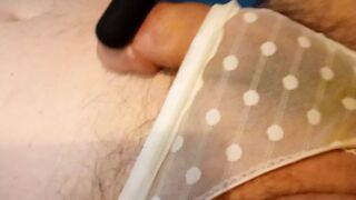 In wifes panties cumming using pencil vibe - 1 image