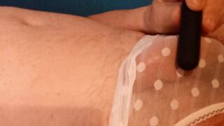 In wifes panties cumming using pencil vibe