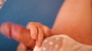 In wifes panties cumming using pencil vibe