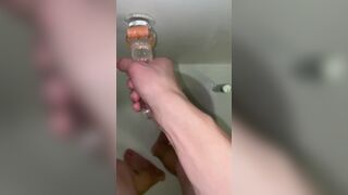 Hung College Stud Experimenting with a Clear Cock