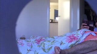 Candid feet caught in bed - Long hairy male legs - MANLYFOOT - 11 image