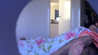 Candid feet caught in bed - Long hairy male legs - MANLYFOOT - 8 image