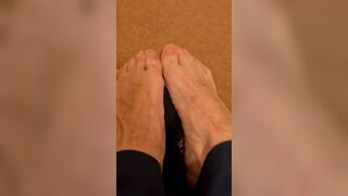 Male soles close up POV with sock pull and close up of my deep wrinkles - 10 image