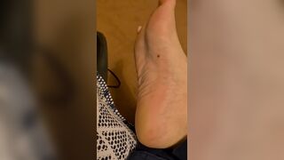 Male soles close up POV with sock pull and close up of my deep wrinkles - 4 image