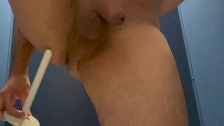 This slut sees dicks everywhere - public restroom edition