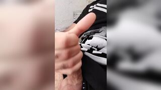 Handjob outdoor cum slow mo Morning routine