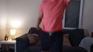 Naked HIIT workout + 2 cum loads