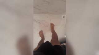 teen masturbating secretly in the bathroom almost got caught