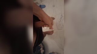 teen masturbating secretly in the bathroom almost got caught - 14 image