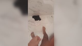 teen masturbating secretly in the bathroom almost got caught - 7 image