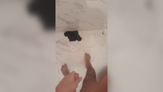 teen masturbating secretly in the bathroom almost got caught