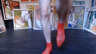 EDGEWORTH JOHNSTONE Red Fishnet Ankle Socks Foot Fetish - 14 image