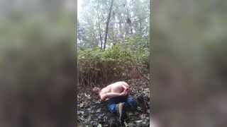 Twink uses Huge toy in woods - 14 image