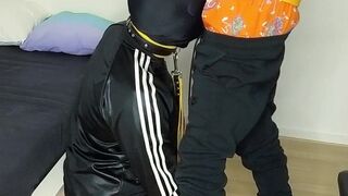 Quick blowjob in trackies and boxer