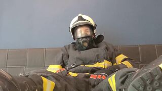 Firefighter Jerking off in Fire Gear - 3 image