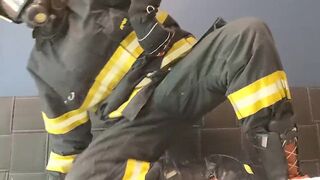 Firefighter Jerking off in Fire Gear - 4 image