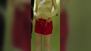 Frustrated chastity boy in the locker room of a swimming pool - 12 image