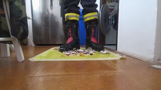 Firefighter Stomping Food with Haix fire Hero 2 - 1 image