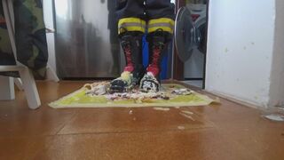 Firefighter Stomping Food with Haix fire Hero 2 - 10 image