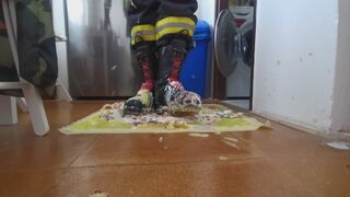 Firefighter Stomping Food with Haix fire Hero 2 - 12 image