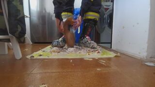 Firefighter Stomping Food with Haix fire Hero 2 - 14 image