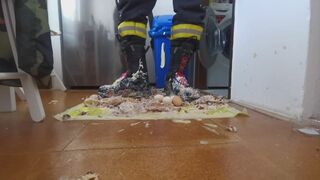 Firefighter Stomping Food with Haix fire Hero 2 - 15 image