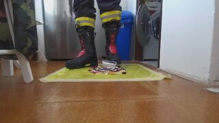 Firefighter Stomping Food with Haix fire Hero 2 - 5 image