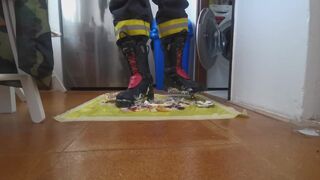 Firefighter Stomping Food with Haix fire Hero 2 - 7 image