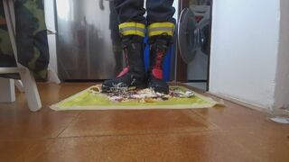 Firefighter Stomping Food with Haix fire Hero 2 - 8 image