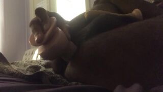 Deep hard fuck with both my toys solo