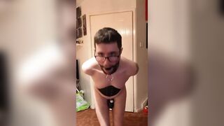 4eyed drooling saggy sissy bitch in chastity - 1 image