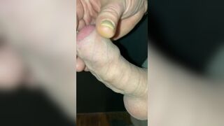 Foreskin jerk off with thick cumshot
