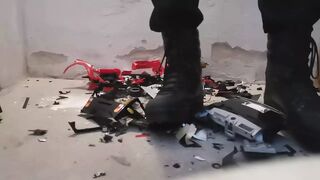 Stomping an Old Toy Truck with my Army Boots