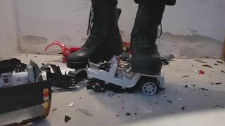 Stomping an Old Toy Truck with my Army Boots