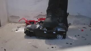 Stomping an Old Toy Truck with my Army Boots